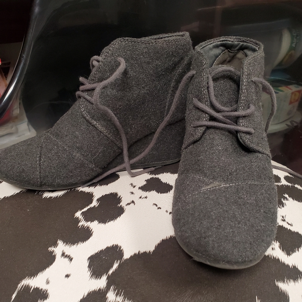 Grey Bootie Wedges